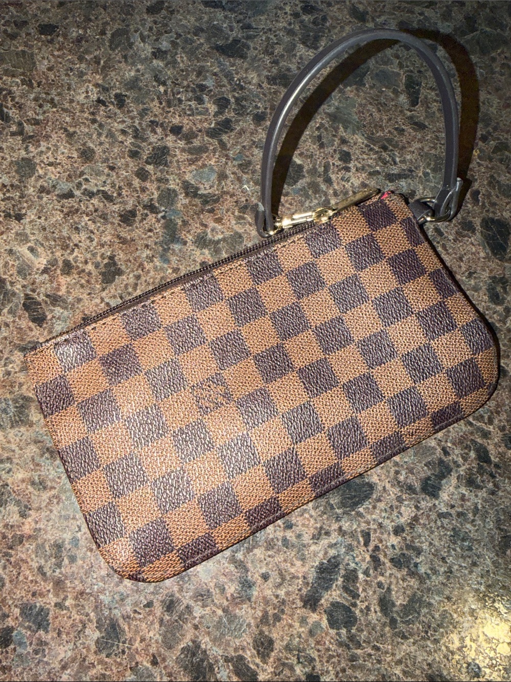 Louis Vuitton Brown Check Wristlet Pouch